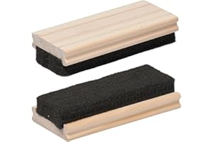 KEDUDES Traditional Chalkboard Eraser 2 Pack - 4.9 Inch Premium Chalk Erasers with Wooden Handle - Eraser for Chalkboard, Blackboard & Dry Chalk Surfaces - Durable Cleaner for Classrooms or Home