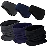 BBTO 6 Pieces Fleece Ear Warmers Headband Winter Neck Gaiter