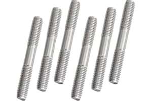 Mairuker Double Ended Stud Screws,M8x60mm 304 Stainless Steel Push Road Double End Threaded Stud Screw Bolt for House Maintenance - 15PCS