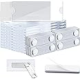 Gersoniel 12 Pieces Magnetic Name Tags Kit Acrylic Name Badge Holders Clear Label Holders with Blank Printable Paper Inserts Magnets Custom Identity for Office