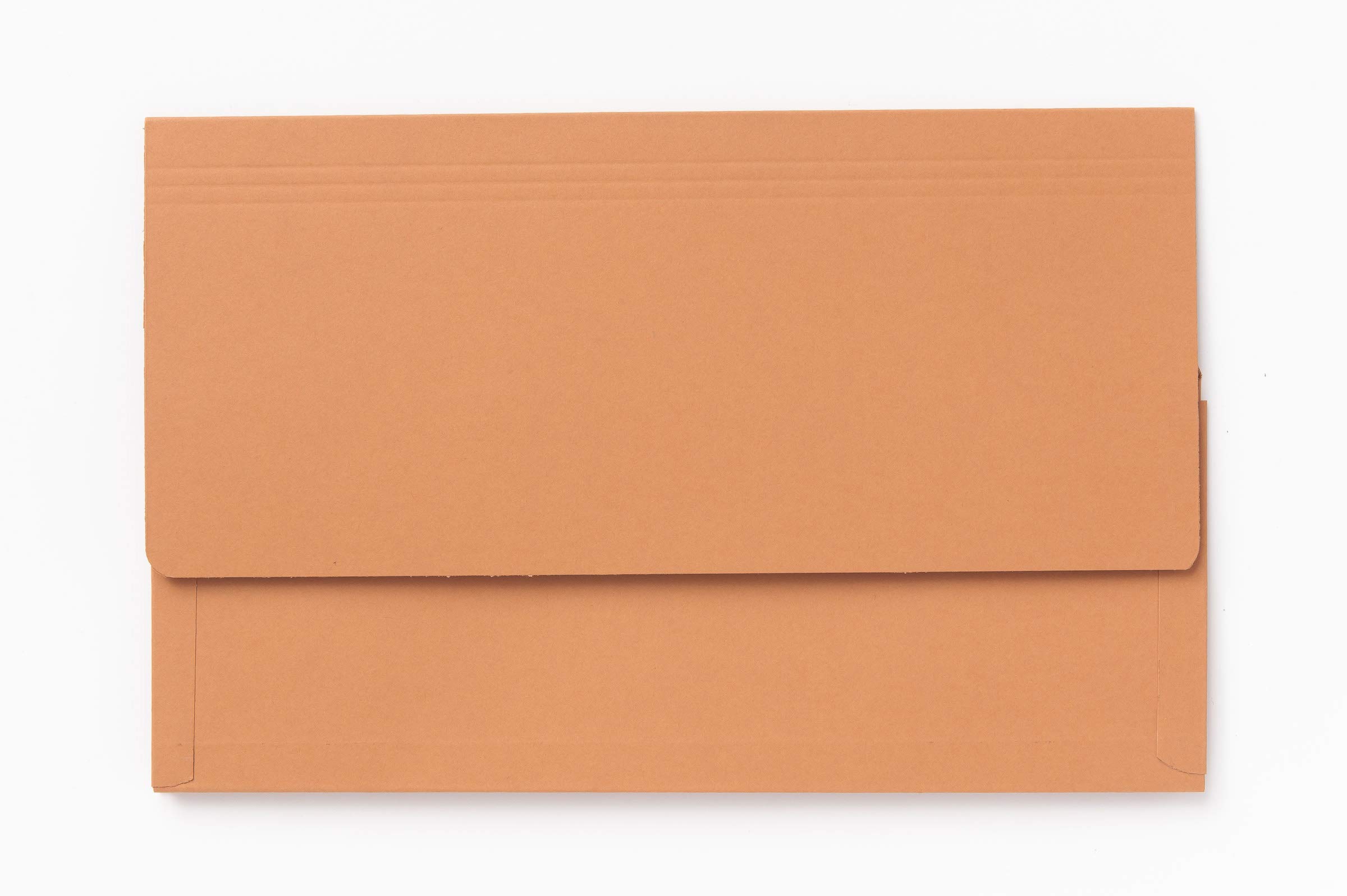 Exacompta - Ref PW5-ORGZ - Guildhall - 3/4 Flap Legal Document Wallet, Foolscap, 35mm Gusset & Long Flap for Protection, 315gsm Heavyweight Premium Manilla - Orange, Pack of 25