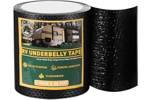 IONCAT RV Underbelly Material Repair Tape, Flex Seal Belly Tape with Permanent Strong Adhesive for RV, Mobile Home, Camper Travel Trailer, RV Awning Tear Repair Kit, Waterproof, 4 INCH x 20 Feet