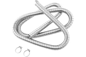 KAABEE Diesel Heater Exhaust Pipe Dual-layer Stainless Steel Flexible Exhaust Tubing Generator Flex Extension Pipe With Camps-Inner Diameter 24mm (118IN-300CM)