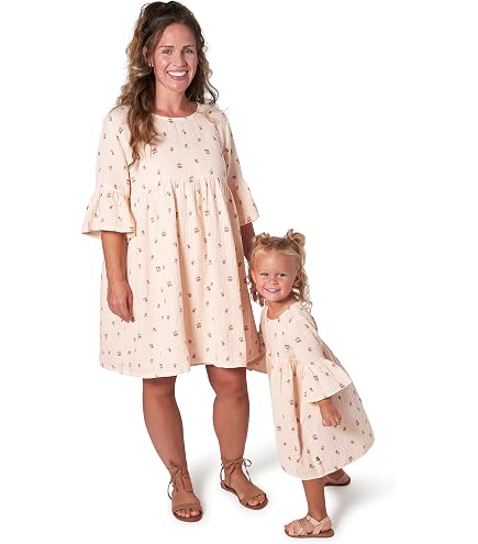 mom and me smocked dresses Mommy Floral Dress Sleeveless Sundress Adjustable Strappy Summer Casual Dress (9-12M, Multi): Clothing, Shoes & Jewelry breathable fabric Summer New Arrival Linen dress Yuko red Color:US26W