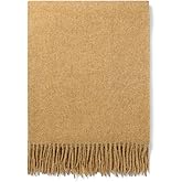 Superfine Alpaca Wool Throw Blanket - Lightweight Alpaca Merino Wool Throw Blankets for Using Indoors or Outdoors | Soft Peruvian Alpaca Blanket Wool Blanket Solid Color 72" x 60" (Golden Yellow)