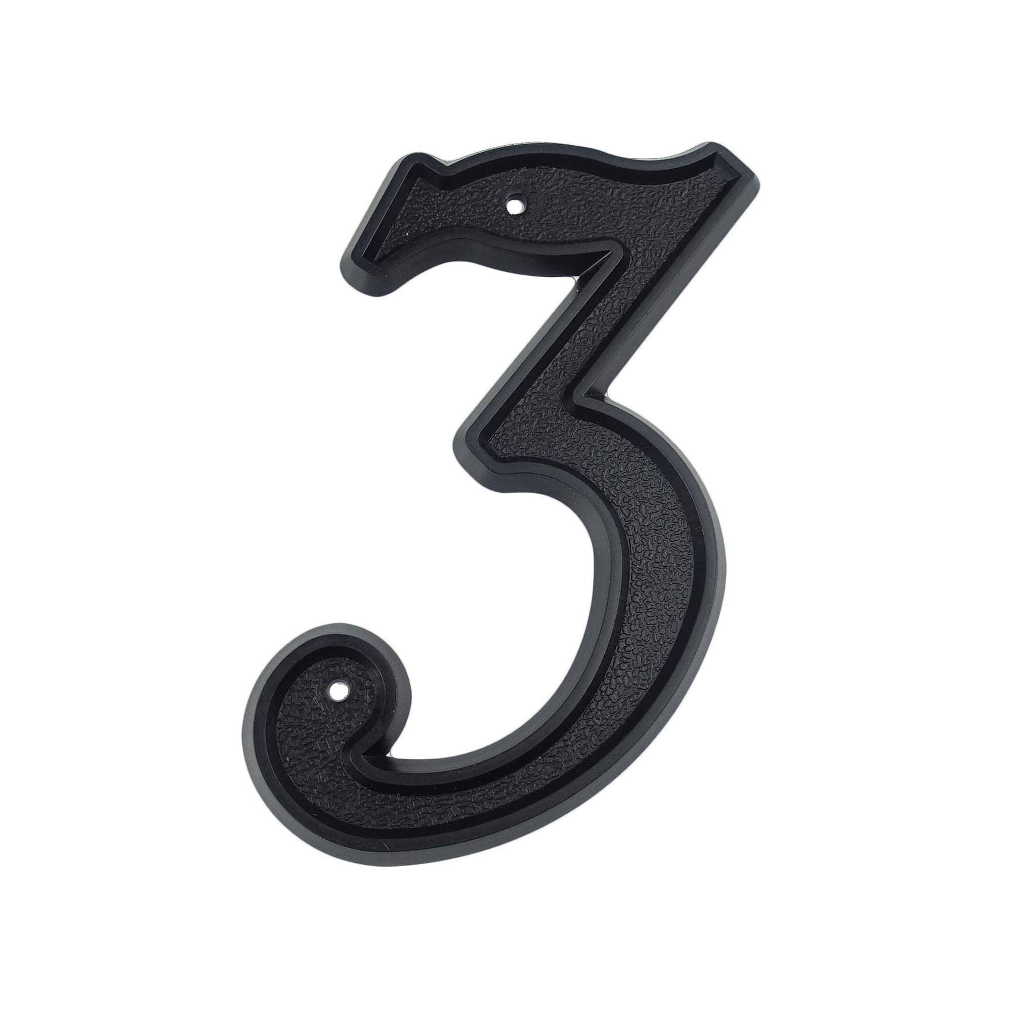HASWARE House Number 5.5 inch (139mm) Modern Door Numbers Street Home Address Numerals,Black ABS Plastic (3)