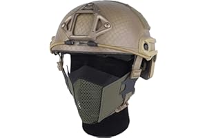 D.M.GEAR DMGEAR Airsoft Mesh Mask,Half Face Mask,Comfortable Adjustable Breathable,Tactical Lower Face Protective Mask for Outdoor