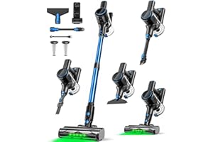 Cordless Vacuum Cleaner, 45KPA 8 in 1 Powerful Suction Lightweight Vacuum Cleaners for Home, LED Display, 3 Suction Modes, 45