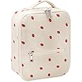 Lunch Bag for Women Cute Corduroy Lunch Tote Bags Reusable Lunch Tote Handbags Leakproof Thermal Cooler Lunch Case Large Capacity Lunch Box for Girls School Travel Picnic (Corduroy strawberry)