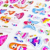 Vicloon 3D Stickers for Kids Unicorn Mermaid 24 Sheets 17x7cm Puffy view 3
