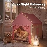 Wilwolfer Princess Play Tent for Kids Indoor Beige Pink 77x113x115 cm view 4