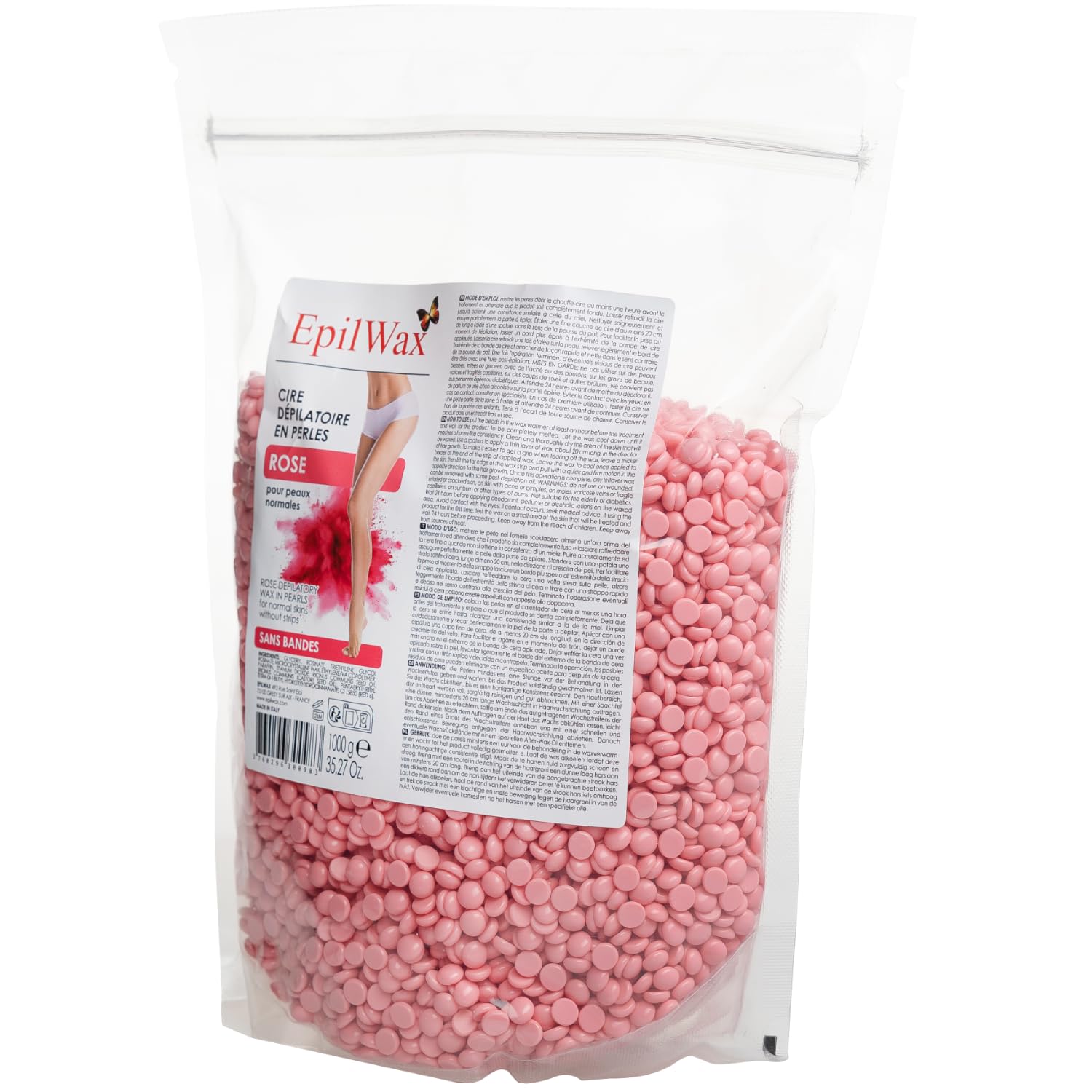 EPILWAX S. A. S Reusable Peel Wax Beads Pink Bag of 1 kg 1000 g