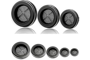 TMTAINS 85PCS Rubber Grommet Kit 5 Sizes Double Sided Round Electrical Wire Gaskets Cable Protection Firewall Hole Drill Hole Synthetic Rubber Plug Assortment Set for Automotive, Plumbing, PC Hardware, Piano