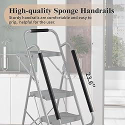 KINGRACK 5 Step Ladder with Tool Platform, 900 lbs