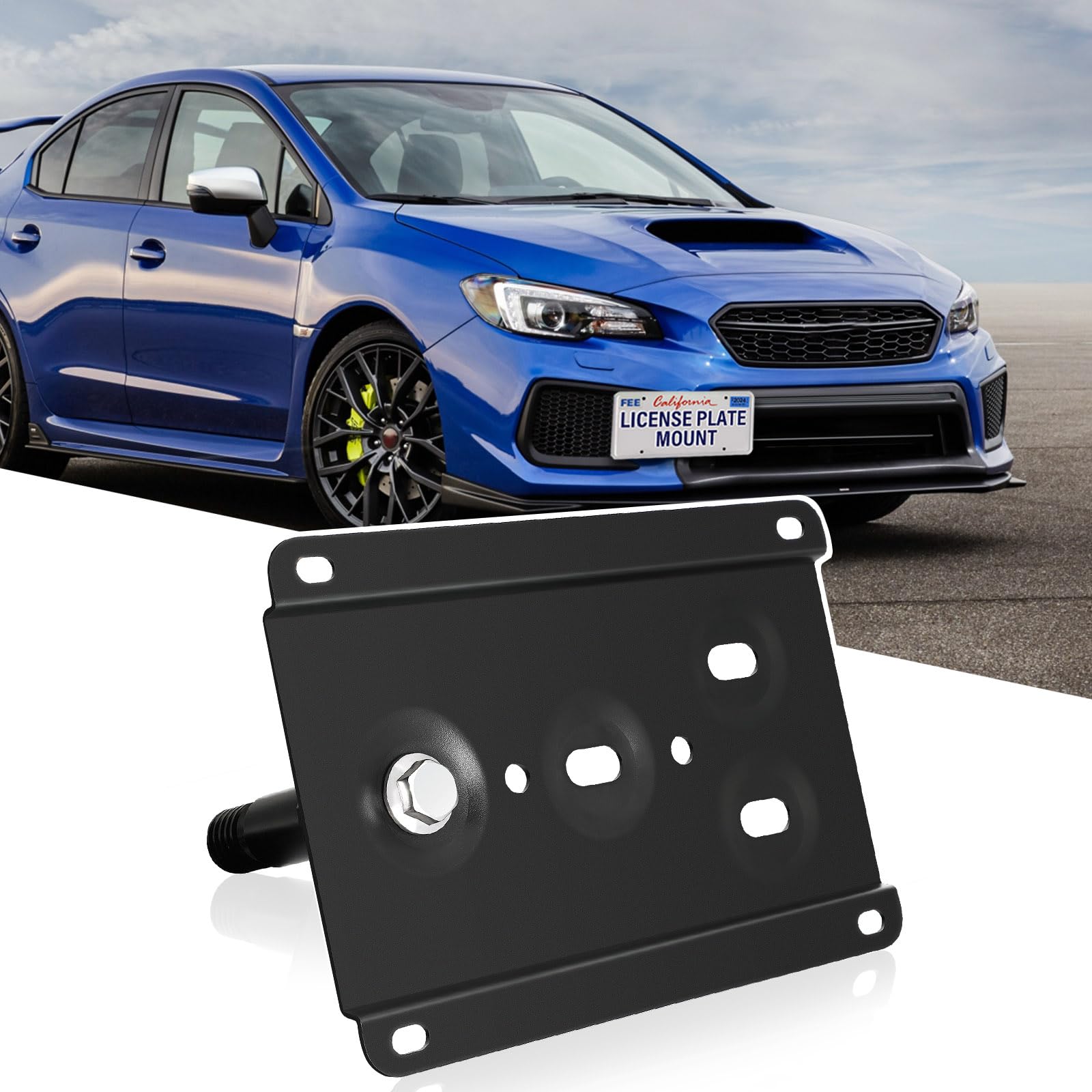 Photo 1 of No Drill Front Tow Hook License Plate Mount Bracket Holder Compatible with Subaru Outback 2015-2023 Subaru Forester 2015-2023 Subaru BRZ 2022-2023 Front License Plate Frames Mounting Accessories