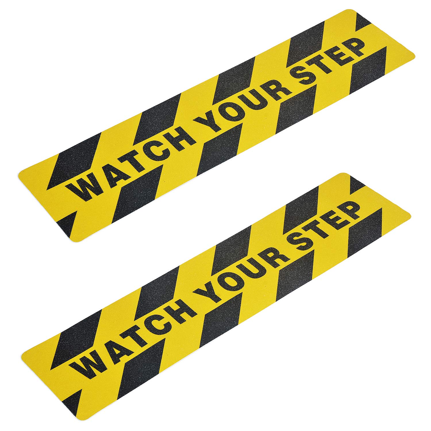 6" x 24" Watch Your Step Floor Tape Anti Slip Warning Sign Sticker Adhesive Non- Slip Abrasive Decal for Workplace Home Safety Wet Floor Caution - 2 Pack