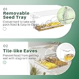 WELDUN Window Bird Feeders with 2 Water Bowls Clear Bird Feeder 24.5x10x14cm view 4