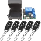 DieseRC Wireless Remote Control Switch 433Mhz 5V 12V 24V 1 Channel Radio Control Relay Receiver with 5 Transmitters keyfobs Potential-Free Contacts Relay Controller