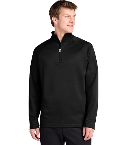 Port Authority Men's Vertical Texture Quarter-Zip Pullover Black