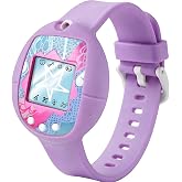 Soft Silicone Wristband for Tamagotchi Original, Adjustable Anti-Drop Strap | for Gen 1/2, Neon, Retro Flowers, 90s, Fresh Strawberry, for Kids, Teens, Adults, Parents &amp; 90s Nostalgia Lovers, Purple