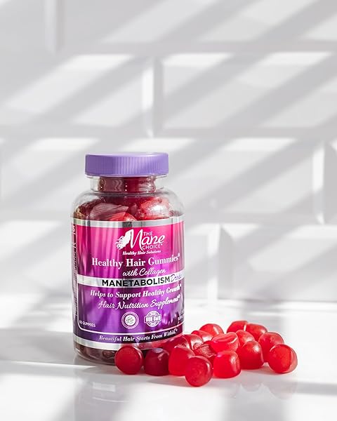 THE MANE CHOICE MANETABOLISM DROPS HEALTHY HAIR VITAMINS WITH COLLAGEN (60 GUMMIES) HAIR SKIN AND NAILS VITAMINS, HAIR NUTRITION SUPPLEMENTS FOR WOMEN & MEN FOR LONGER, THICKER AND HEALTHIER HAIR