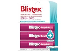 Blistex Medicated Berry Balm 3 Count, 0.15oz Ea. - Soothes and Protects - Advanced Medicated Lip Care for Dry, Chapped Lips, 