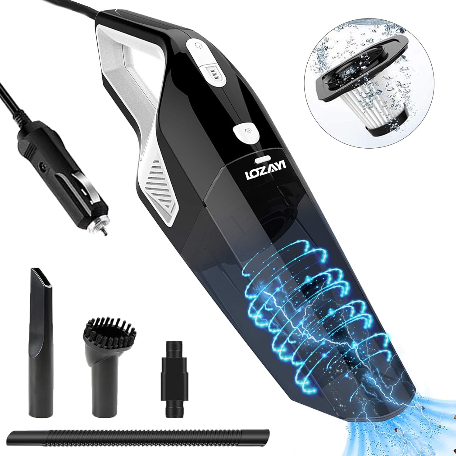 LOZAYI Portable Car Vacuum Car Vacuum Cleaner High Power