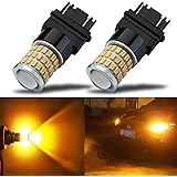 iBrightstar 3157 LED Bulb Amber Yellow, 3157a LED Turn Signal Bulbs Super Bright for Rear Front Turn Signal Blinker Lights Br