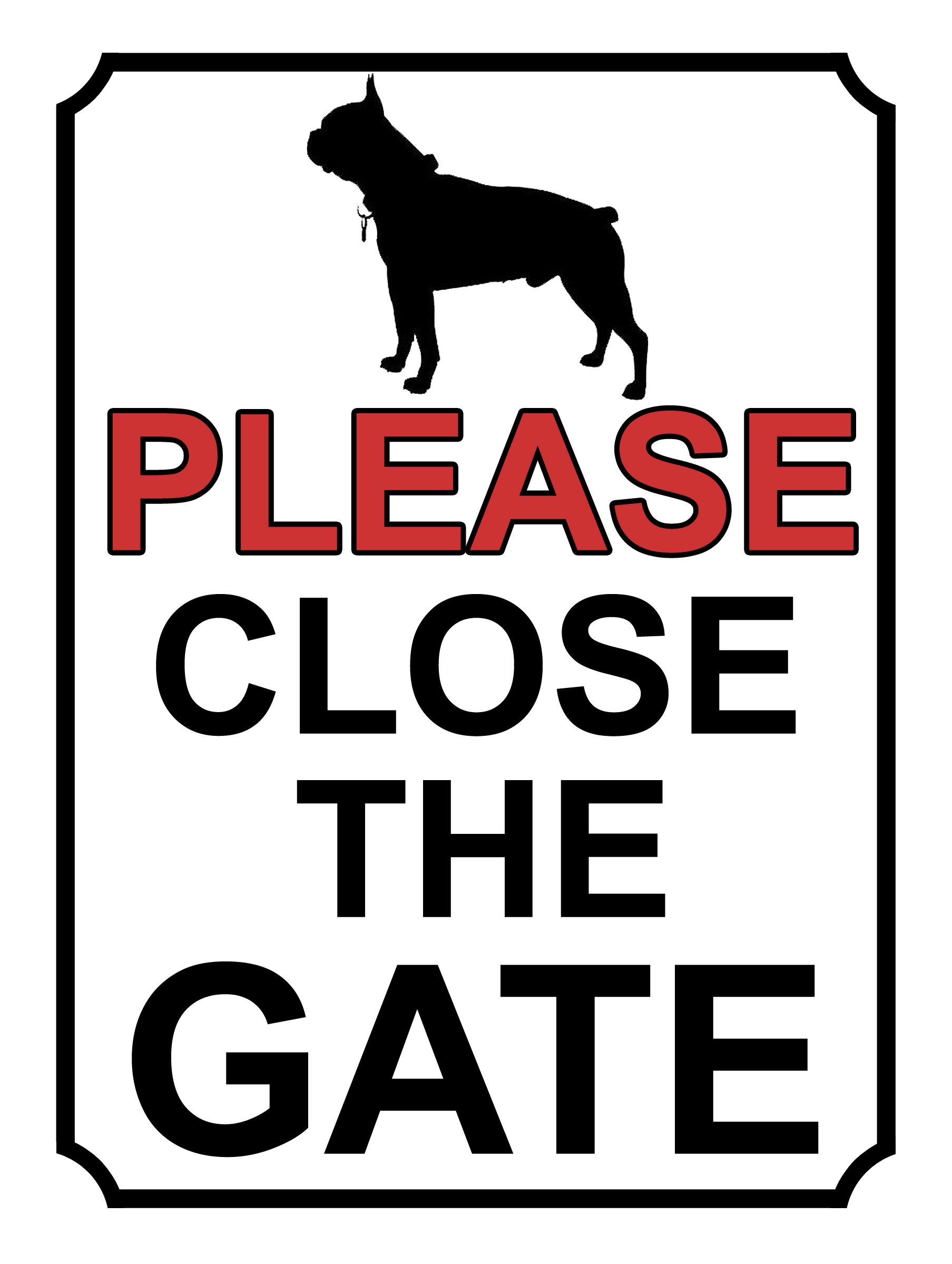 SHAWPRINT PLEASE CLOSE THE GATE DOG THEME METAL SIGN 200MM X 150MM (403H1)