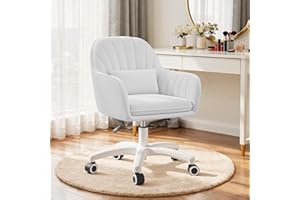 Aivermeil Office Chair, Velvet Home Office Chair with Adjustable Height, 360° Swivel Computer Chair with Mid-Back Upholstered