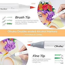 Ohuhu Refillable 320 Colors Alcohol Markers Brush