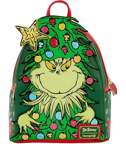 Loungefly Dr. Seuss Grinch Holiday Mini Backpack : Clothing, Shoes & Jewelry