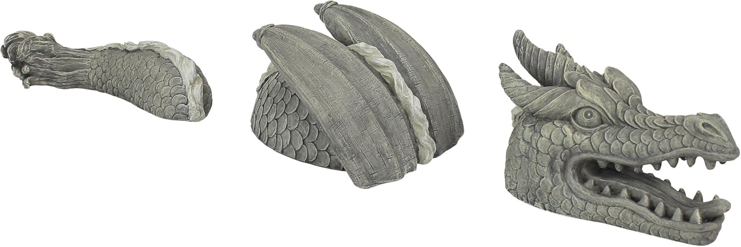 Design Toscano The Moat Monster Dragon Statue, Gray