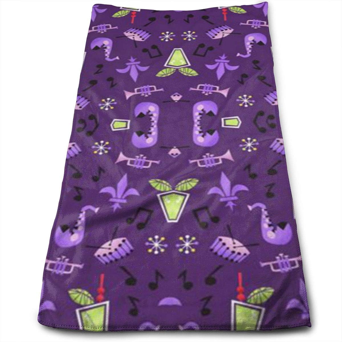 PJKOGMBJ Taste of New Orleans Personality Funny Washcloth Towels 27.5" X 12" Polyester Microfiber Absorbent Soft Comfortable Towel for Hotel Spa Salon Gym Bathroom Sport