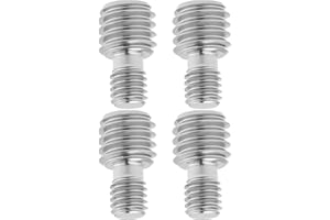 YINETTECH 4Pcs 3/8 inch Male to M6 Male Adapter Screw Suitable for Monopod Tripod and Quick Release Plate