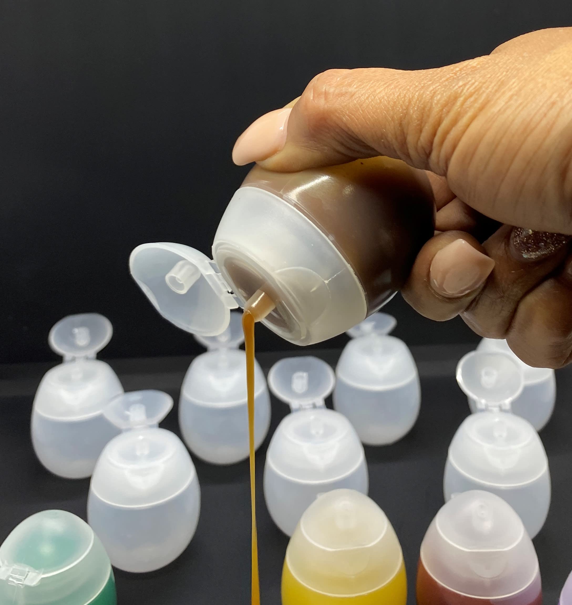 Value Choice 10 x 50ml Holiday Travel Bottles Clear Plastic Bottle Cosmetic Shampoo Sanitizer Soap, Off White