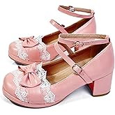 MEOTINA Cute Bow Heels Mary Janes Shoes Women Dress Platform Strappy High Heels Kawaii Shoes