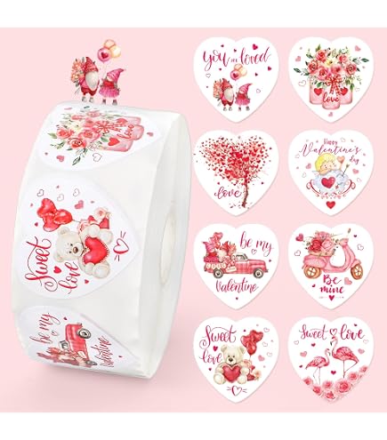 500 Pegatinas De Corazón Con Purpurina Dorada - Rollo De Adhesivos Para San Valentín, Bodas, Regalos Y Fiestas