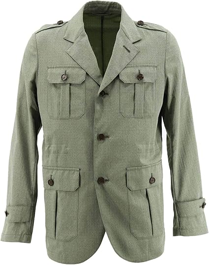 Amazon Timone ティモーネ メンズ 撥水ナイロン ドットストライプ エアリーストレッチ サマー サファリジャケット Tm グリーン 48 コート ジャケット 通販