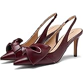 Manoloshow Women's Slingback Pumps Bow Pointed Toe Pumps with Elasticated Strap Pumps for Women 3.3" High Heels Evening Comfy Dress Shoes