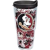 Tervis Made in USA Double Walled Florida State University FSU Seminoles Insulated Tumbler Cup Keeps Drinks Cold & Hot, 24oz, Splatter