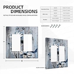 OILbiexn Outlet Covers Rustic Wood Blue Florals