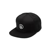Volcom Men's Quarter Twill Snapback Hat &ndash; 6-Panel Adjustable Cap with Stone Logo Patch