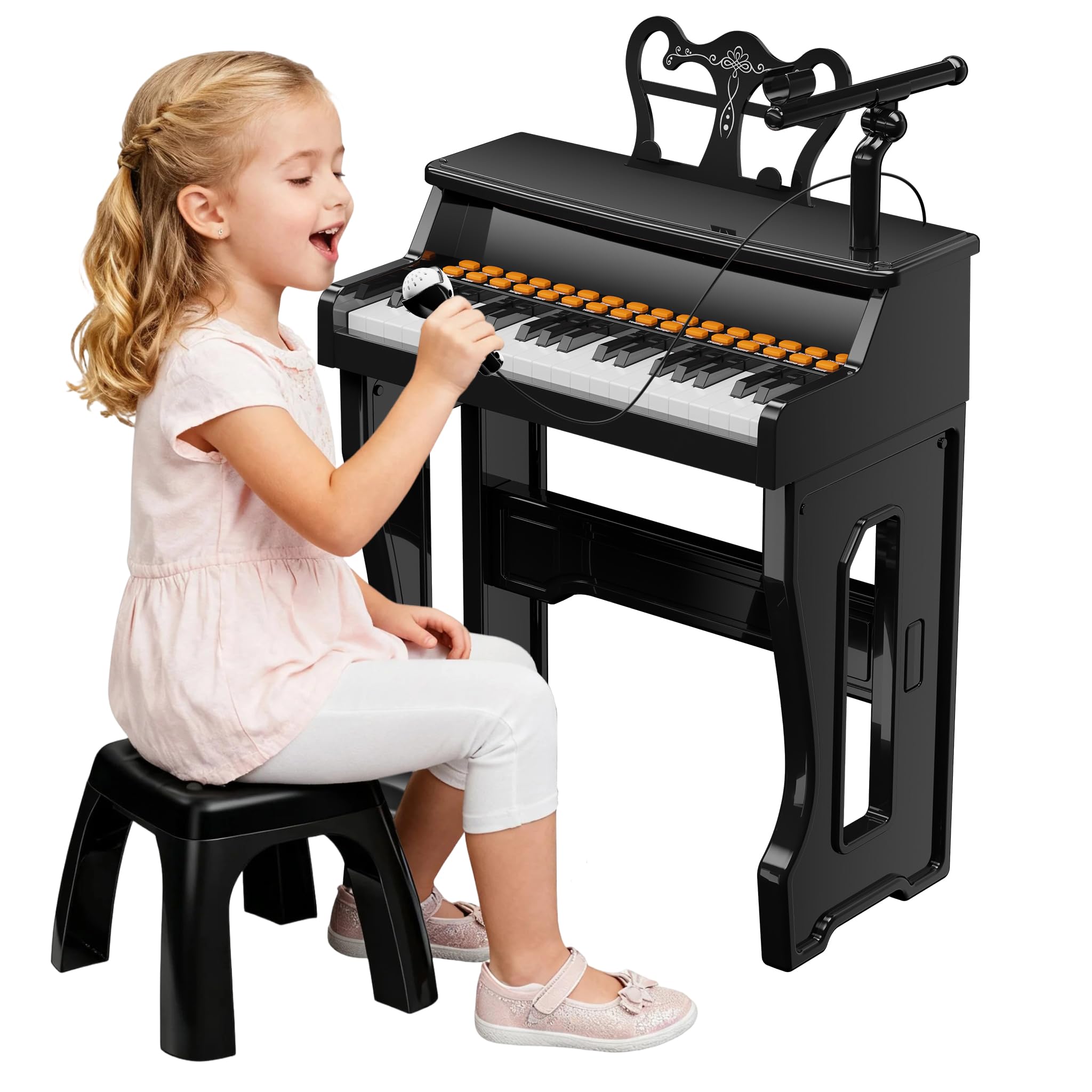 Photo 1 of Poiacmvoia Keyboard Piano Toy for Kids 37-Key Toddler Keyboard Musical Instrument Mini Piano Educational Music Pianos Toys with Microphone, Christmas Birthday Gifts for Age 3 4 5 6 Years Old