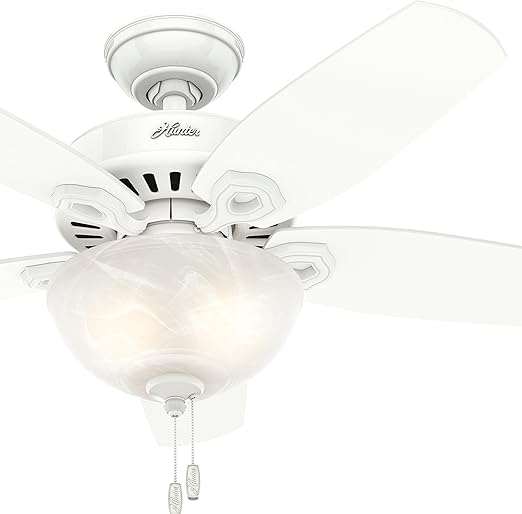 Hunter Fan 42 Inch Small Room Ceiling Fan In Snow White With Bowl