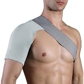 SPOTBRACE Compression Shoulder Brace Men Women Shoulder Sleeve, Gray M/L | Adjustable Shoulder Compression Sleeve Support Brace Torn Rotator Cuff For Left or Right Arm Pain Relief Sleep Injuries