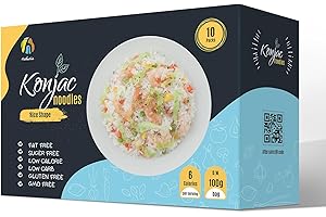 Hethstia Shirataki Rice, 10 Packs Gluten-Free Konjac Rice Low-Carb, Keto & Paleo-Friendly, Sugar-Free, Vegan, Low-Calorie, Ready-to-Eat Healthy Food