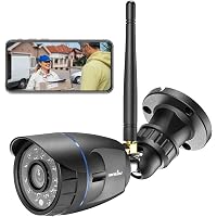 Outdoor Security Camera, Wansview 1080P Wireless WiFi Home Surveillance Waterproof Camera with Night Vision, Motion Detection, Remote Access, Compatible with Alexa-W4-Black
