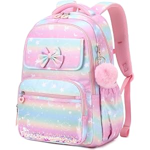 Kids Backpack for Girls Teens Kawaii Bookbag for Primary Middle High School
