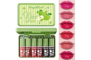 MINFEI 6 Colors Lip Tint Stain Set, Korean Lip Gloss Water Lip Tint Mini Liquid Lipstick Set, Multi-Use Lip and Cheek Tint, Long Lasting, Waterproof, High Pigment, Lip Tint Makeup (Green Lime)